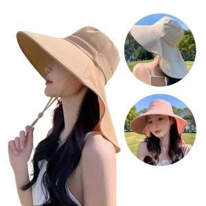 [에이치플러스몰]와이드 챙모자 플랩캡 뒷목 햇빛차단 벙거지모자 자외