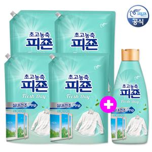 ★단독 초특가★ 피죤 초고농축 실내건조 프로 프레시데이 섬유유연제 1.7Lx4개 + 1L추가