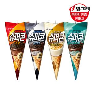 [빙그레] 슈퍼콘 아이스크림 쿠앤크/초코/민트초코/헤이즐넛 24개