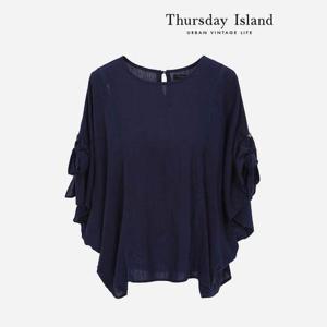 [써스데이아일랜드]리본 슬리브 블라우스(T234MBL634W)