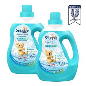 [1+1]스너글 딥클린 액체세제 본품 2.7L 2개 (허거블코튼/블루스파클)