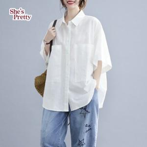 [쉬즈프리티] 샤롯빅포켓루즈셔츠