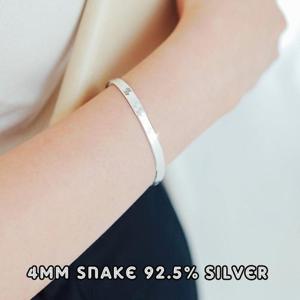 [실버] 4mm 스네이크 체인 팔찌(18cm)