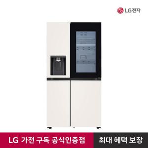 [가전구독/렌탈] LG 디오스 오브제컬렉션 노크온 얼음정수 냉장고 J814MEE7-F