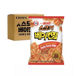 크라운 박스 베이컨칩 70g 16입 과자 간식 군것질