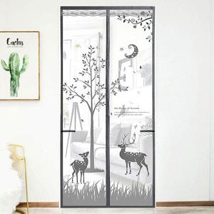 사슴 그레이 현관 방문 자석 벨크로 모기장 100X200cm