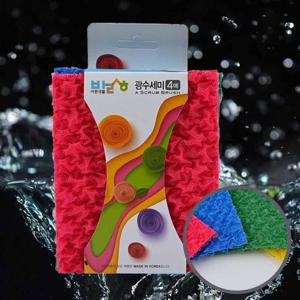 라쿠파스 광수세미 4매 다용도 수세미 주방 숙세미