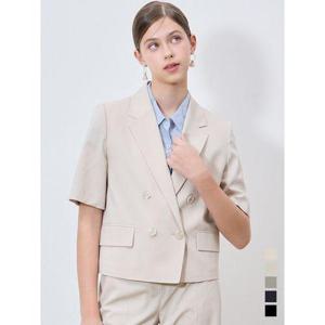 [쉬즈미스]더블 브레스티드 반팔 재킷 (택가격： 318000원)