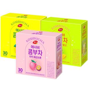 동서 애사비 콤부차 피치패션푸릇 30T+파인애플망고30T+레몬라임30T