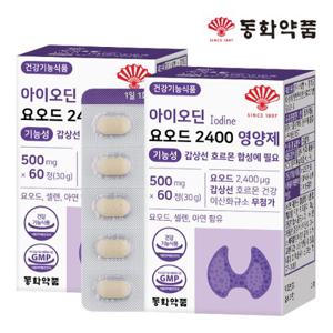 동화약품 아이오딘 요오드 2400 영양제 기능성 갑상선 호르몬 합성에 필요 2박스 (120정)