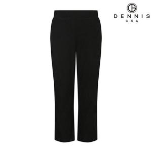 [데니스골프][DENNIS] (방송상품) 여성 인견혼방 8부 스티치 슬릿 밴딩팬츠_블랙_RAQSLPT352