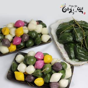 [아침에떡]정성담은 송편세트 3종 3kg(오색,모시,콩) 선택