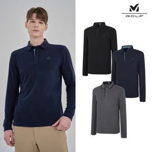★텐텐★[밀레골프] 24FW 기모 카라티셔츠 남성 3종세트