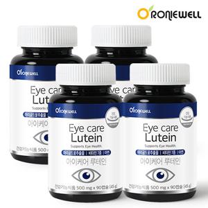 [로니웰] 아이케어 루테인 500mg 90캡슐 × 4개 (총 12개월분)