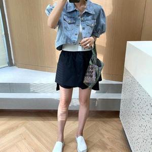 [리더스]  반팔 청자켓 여름 여성 데님 재킷 크롭 숏