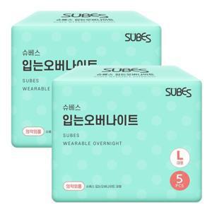 슈베스 입는 오버나이트 생리대 대형 특대형 5P x2팩 / 팬티형 입오버 입는생리대