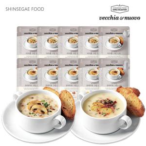 베키아에누보 스프 2종/10팩(머쉬룸크림, 포테이토크림 각 5팩,팩당 180g)