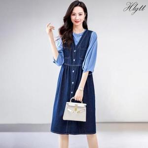 [헬리꽁땡][헬리꽁땡] 브이넥 데님원피스+티블라우스(2종)_20419288_588349