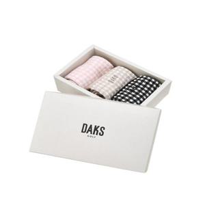[25FW 닥스 골프 여성]블랙 체크 조직 3족 양말 세트_DNSS5F901BK