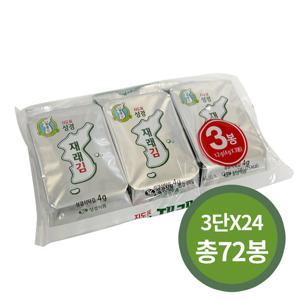 [지도표 성경김] 재래식 식탁김 3단 4g X 72봉 (3봉x24개)