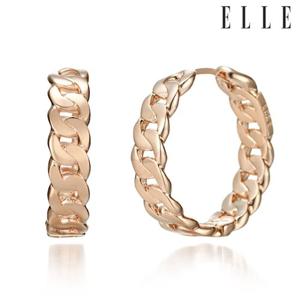 [엘르주얼리] 볼드 체인 14K 원터치 링 귀걸이 (gold pin) ELGPEE231
