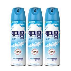 해피홈 에어로졸 무향 3개 날파리 모기 박멸