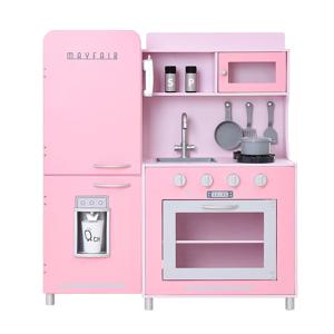 팀슨키즈 주방놀이 메이페어 2단 (핑크/화이트) / 쿡웨어세트 (핑크/화이트) / 아이들 정서 발달에 도움