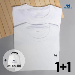 [APP전용] 아가타 남녀공용 기본로고 반팔 티셔츠 1+1