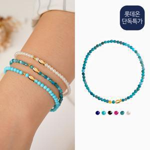 골드앤*무한 SALE 최저가* 14K 행운의 물고기 천연석 비즈 팔찌