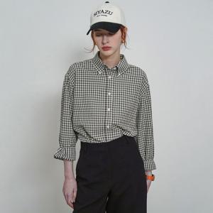SI-TP5176 루즈 핏 클래식 체크 셔츠_Black check