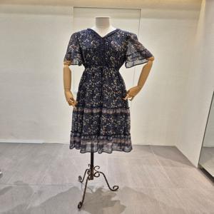 플라워 보더 믹스 프릴 원피스T244AOP238W