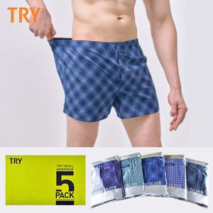 트라이 남성 사각 트렁크 순면 팬티 5장