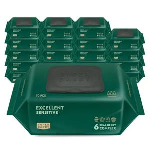 82평량 20팩 행주급 슈퍼대디 NEW 엑설런트82 센시티브 캡형 물티슈 70매 평량