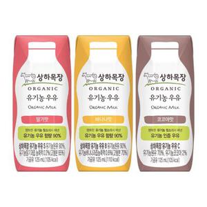 상하목장 유기농 딸기/바나나/코코아우유 125ml 24팩