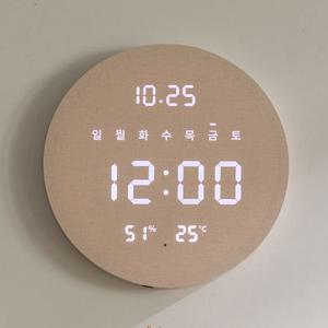 플라이토 무선 루나 데이 온습도 LED 벽시계 29cm / 포토사은품