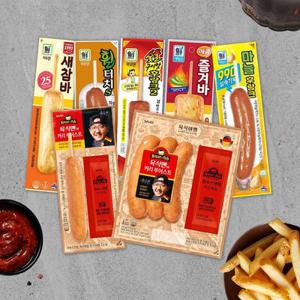 [APP전용]사조 육식맨의 커리부어스트 345g x 3개 외 부어스트/핫바20개 혼합 골라담기
