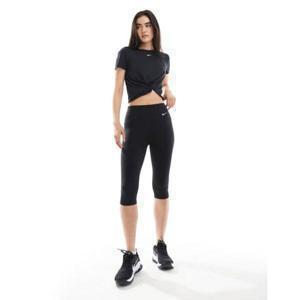 우먼 나이키 원 트레이닝 highwaisted 카프리 레깅스 앤 트위스트 프론트 티셔츠 인 블랙 10848932