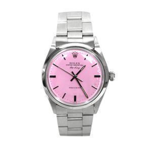 (중고명품시계)로렉스 5500 에어킹 스틸 실버 핑크판 다이얼 34mm