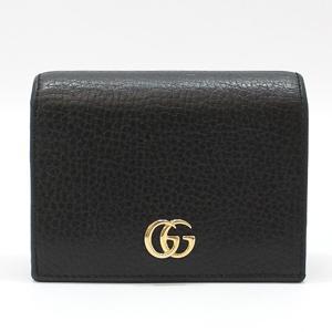 구찌 456126 블랙 금장 GG 마몽 마몬트 카드 케이스 반지갑
