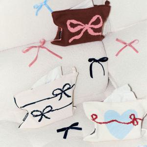 [해외] 북유럽 모던 리본 니트 휴지케이스 각티슈케이스 티슈커버 홈테리어 3colors