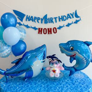 생일파티용품 상어 생일파티 풍선세트 이벤트 파티용품 가랜드 여름 썸머캠프