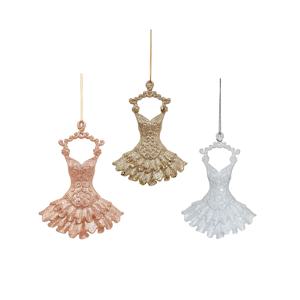 크리스마스 미니드레스 행잉 오너먼트 장식 13cm 3color