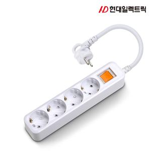 현대 메인 과부하차단 4구 15cm 멀티탭 16A KC인증