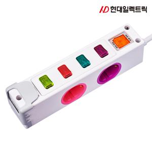현대 옆으로 멀티탭 USB 2포트 개별 16A KC인증