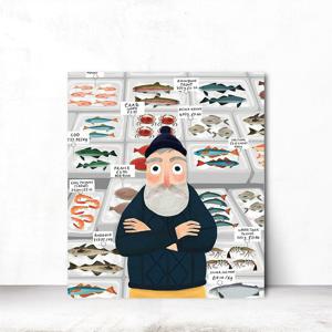 오슬로마켓 팝아트 일러스트 벽가리개 인테리어액자 캔버스그림 S 31X41cm