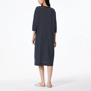 여 소프트 7부 파자마 원피스_스트라이프 (2 colors)