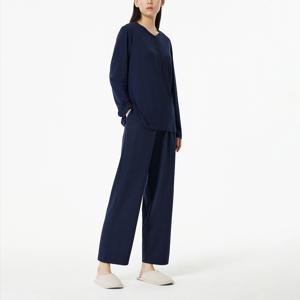 여 코튼 립 와이드 파자마 팬츠_체크 (3 colors)