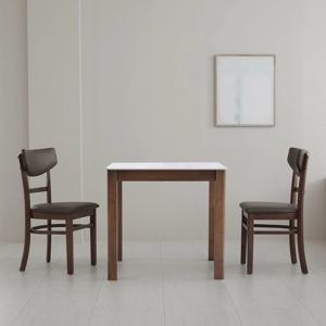 앨빈 베이 월넛 포세린 통 세라믹 2인용 원목 테이블 식탁세트 4colors