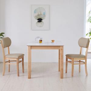 앨빈 토니 내츄럴 포세린 통 세라믹 2인용 원목 테이블 식탁세트 3colors