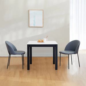 앨빈 리노 블랙 포세린 통 세라믹 2인용 원목 테이블 식탁세트 4colors